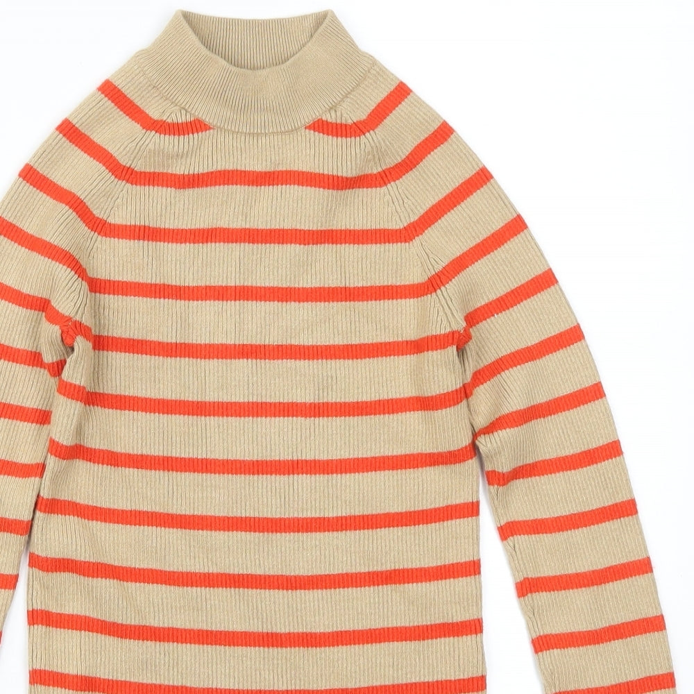 Bikbok Womens Beige Striped  Pullover Jumper Size S  - Red Stripes