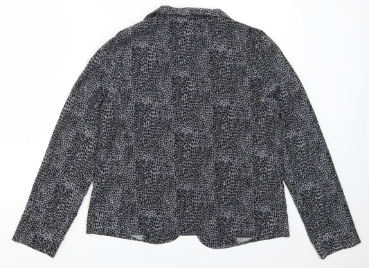 George Womens Grey Animal Print  Jacket  Size 12