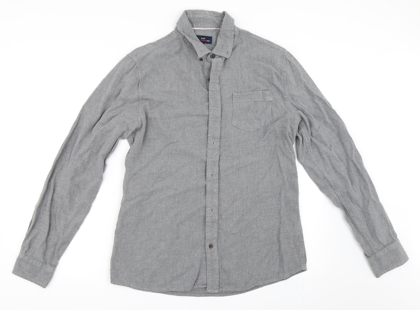 Easy Mens Grey    Button-Up Size M