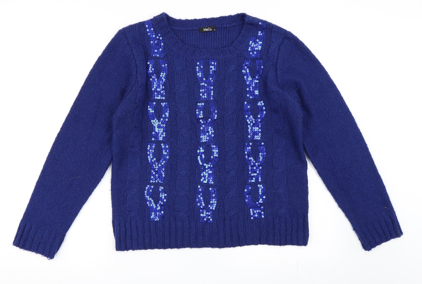 M&Co Womens Blue   Pullover Jumper Size M