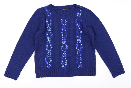 M&Co Womens Blue   Pullover Jumper Size M