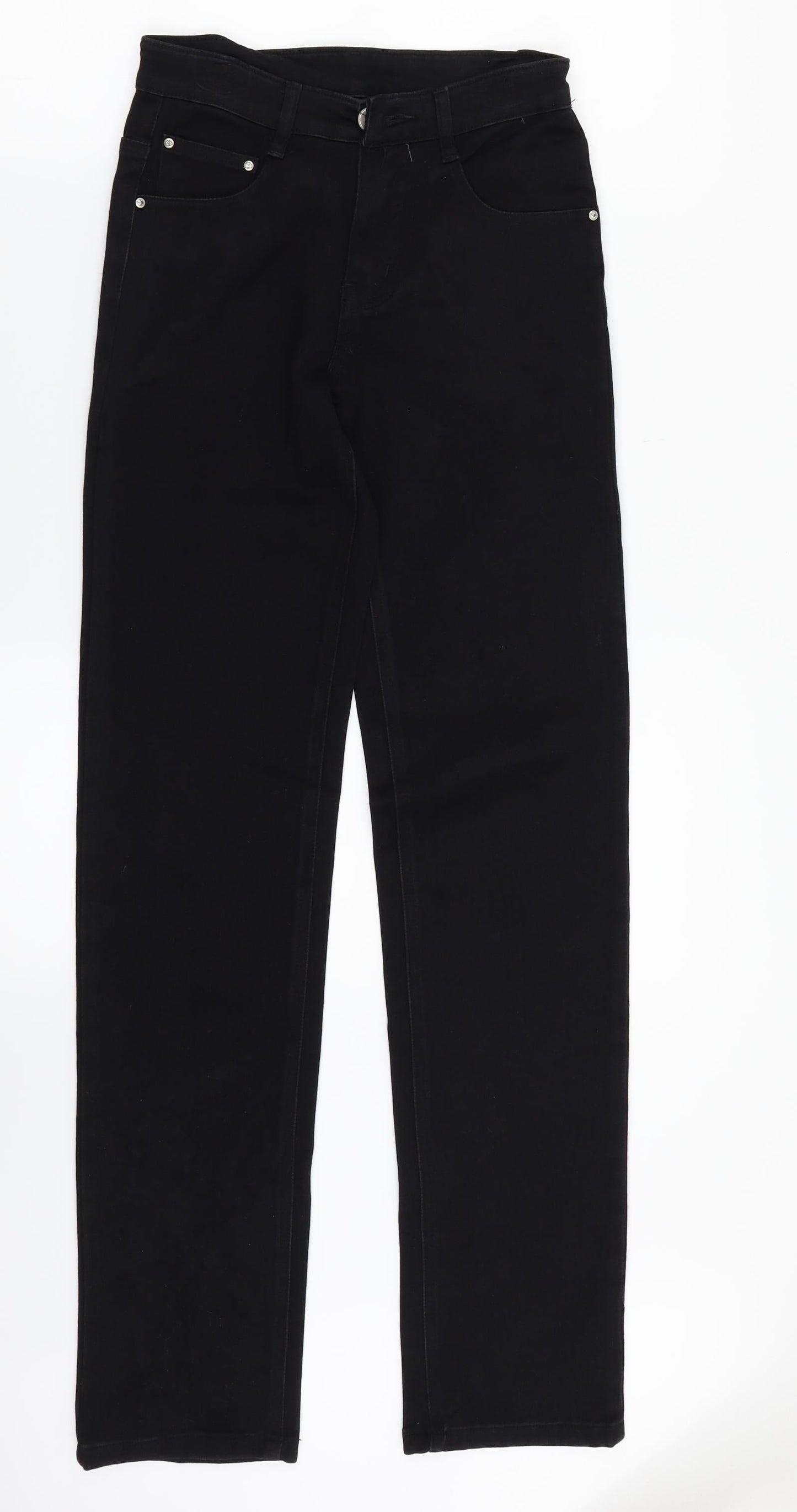 Preworn Womens Black  Denim Straight Jeans Size 8 L31 in
