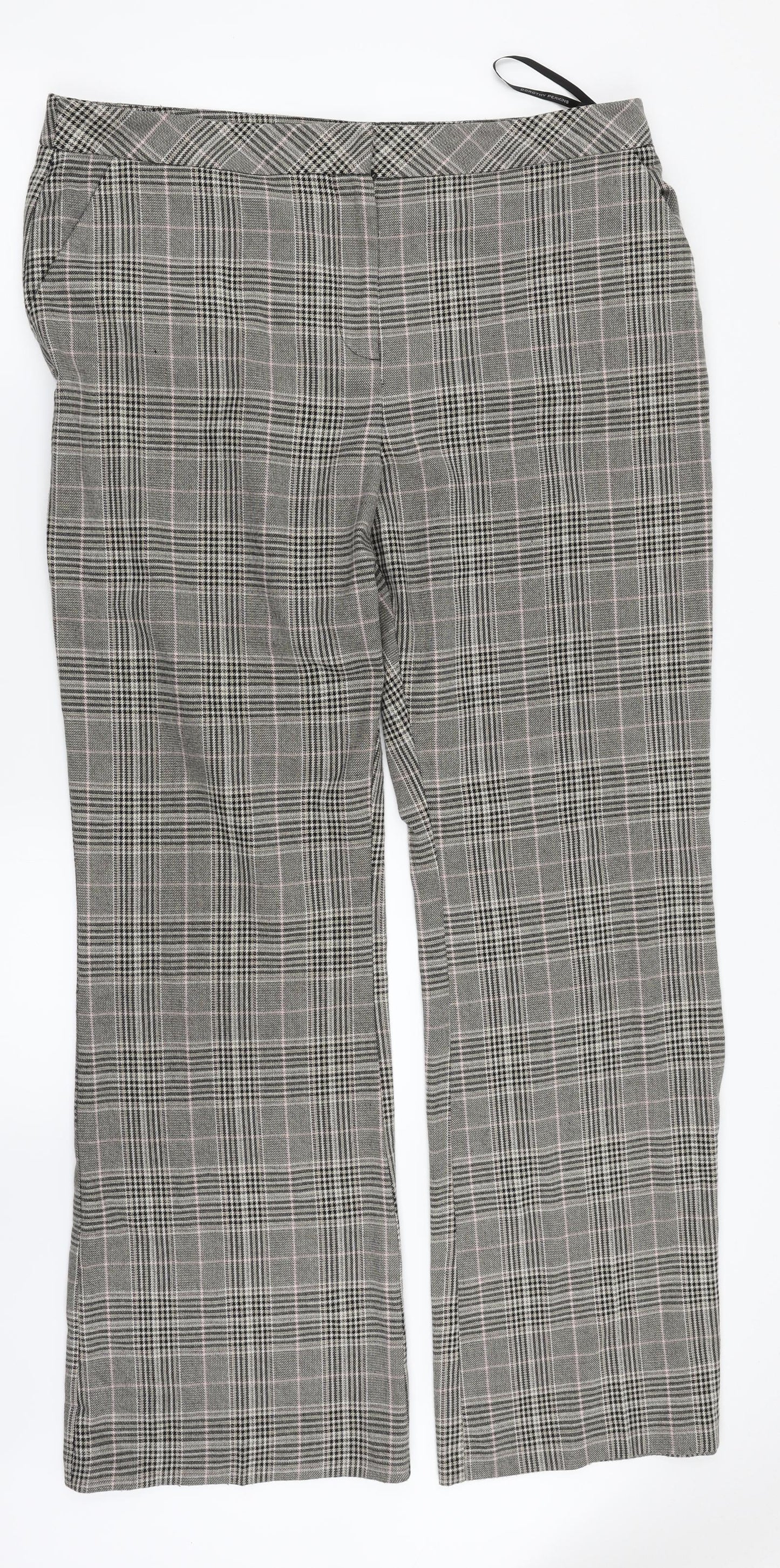 Dorothy Perkins Womens Multicoloured Check  Dress Pants Trousers Size 16 L29 in
