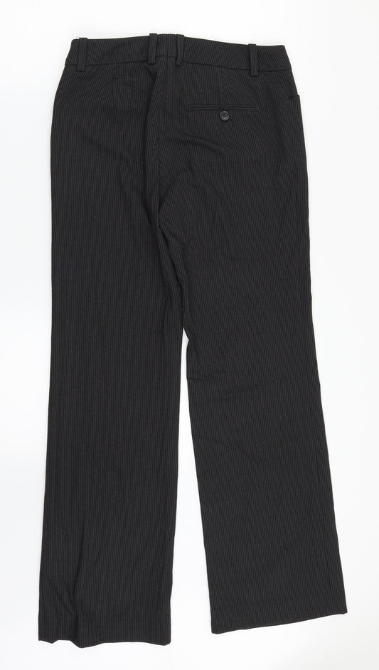 H& Womens Black Striped  Dress Pants Trousers Size 6 L29 in
