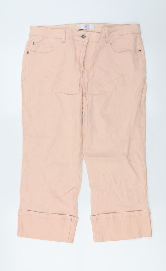 Papaya Womens Pink   Cropped Trousers Size 12 L21 in