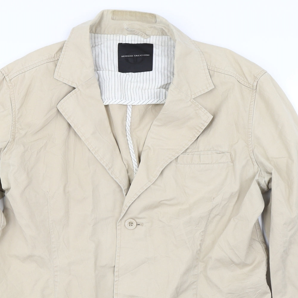 Womens UK Size 24  Sergio Tacchini Beige Cotton Coat