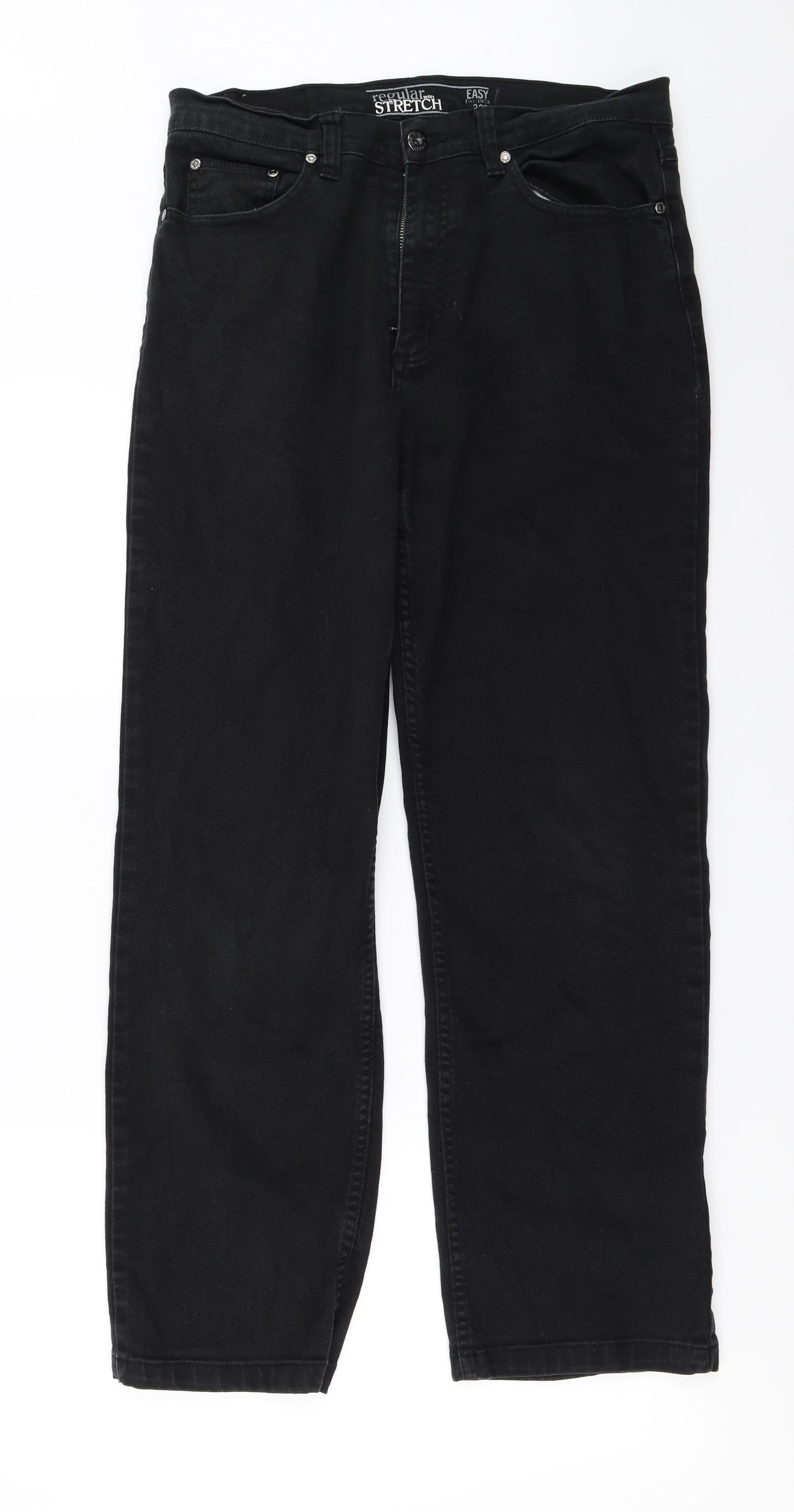 regular stretch Mens Black   Straight Jeans Size 32 in L25 in