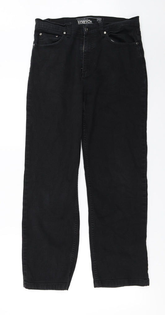 regular stretch Mens Black   Straight Jeans Size 32 in L25 in