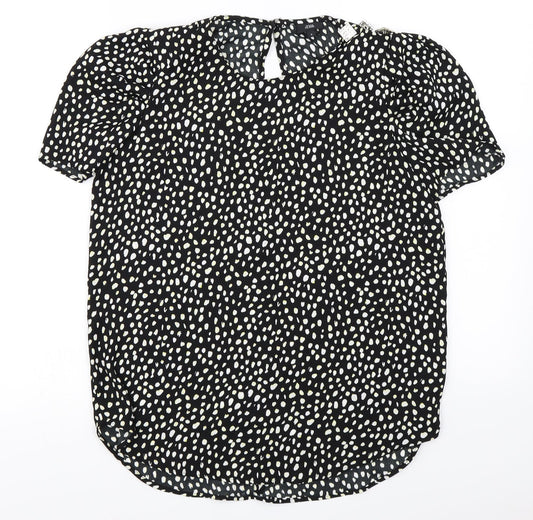 River Island  Womens Black Animal Print  Basic Blouse Size 8