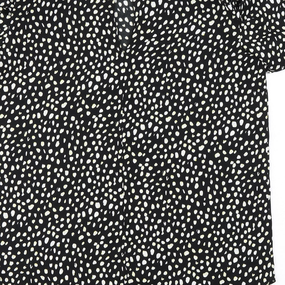 River Island  Womens Black Animal Print  Basic Blouse Size 8
