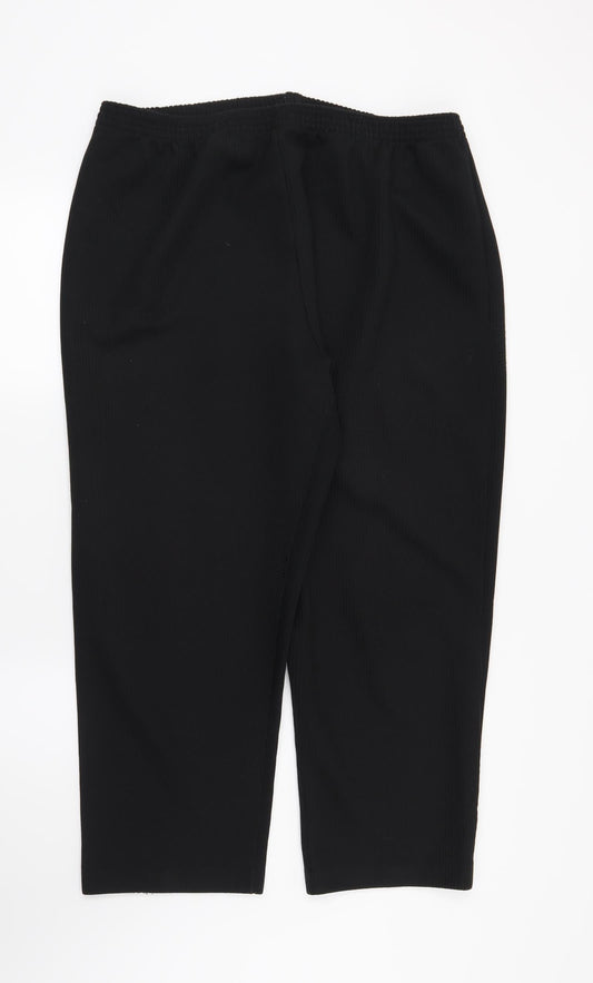 Preworn Womens Black Striped  Trousers  Size 24 L26 in