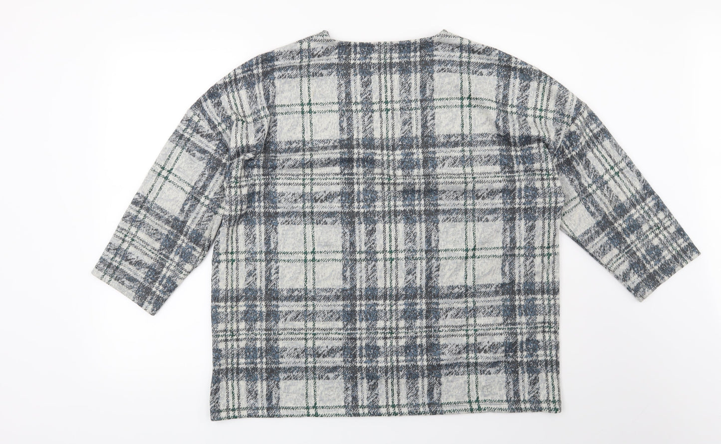 TU Womens Grey Check  Pullover Sweatshirt Size 16