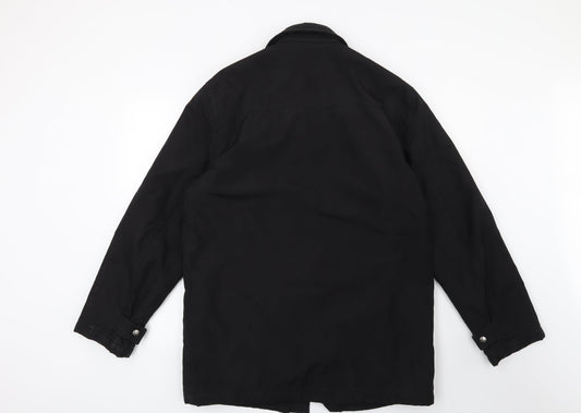 Preworn Mens Black   Overcoat Coat Size S