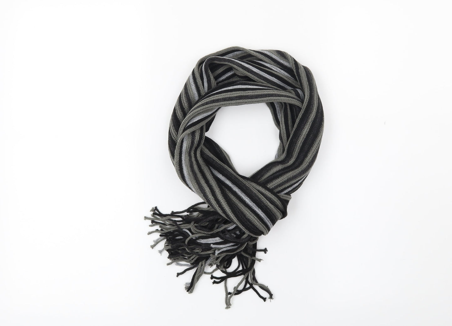 Primark Mens Black Striped  Scarf  One Size
