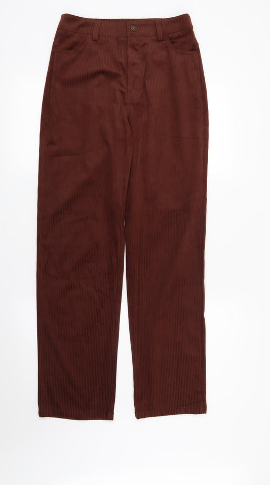 Preworn Womens Brown Striped  Trousers  Size 8 L28 in
