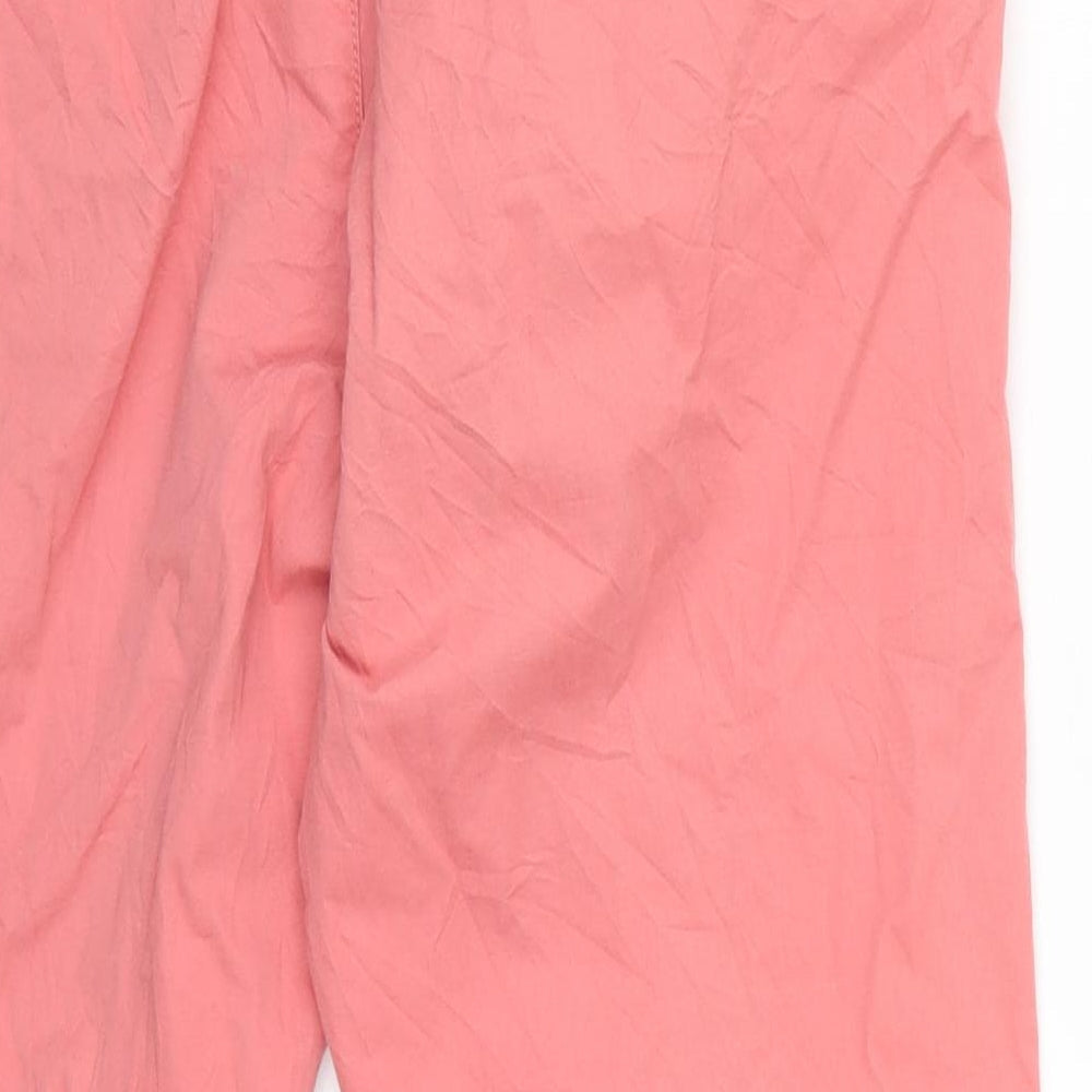 Marks and Spencer Womens Pink  Chambray Trousers  Size 14 L25 in