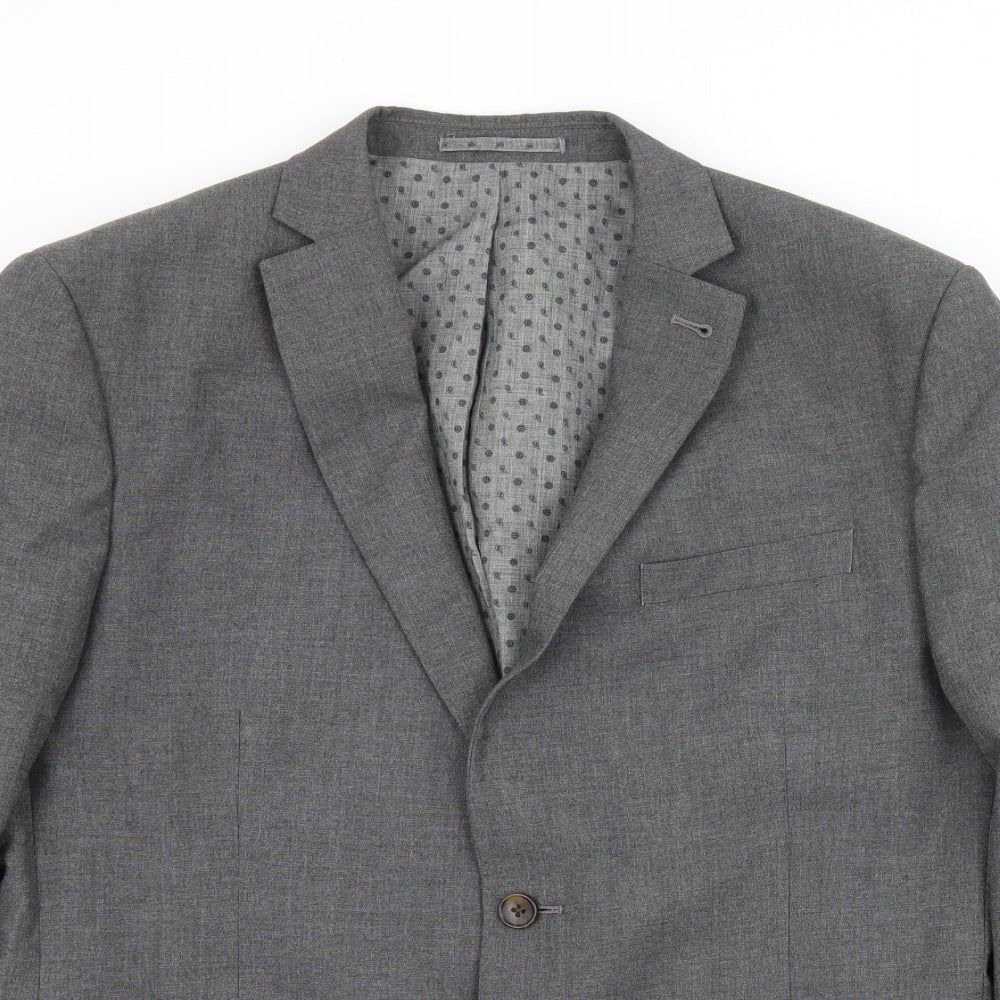 NEXT Mens Grey Striped  Jacket Suit Jacket Size L