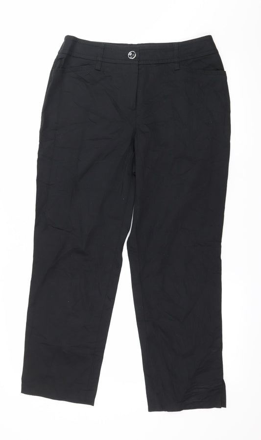 Preworn Womens Black   Trousers  Size 32 in L25 in