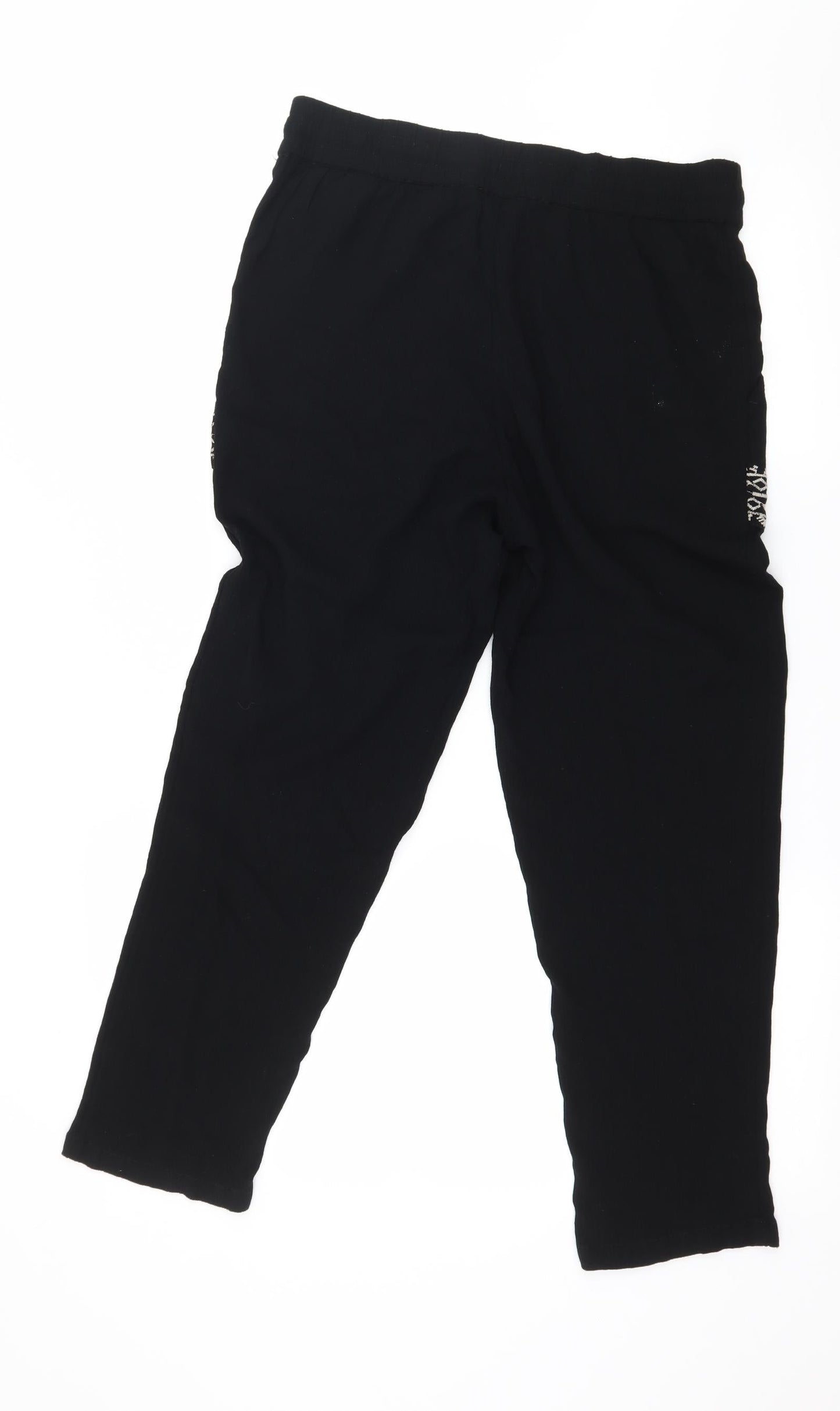 Marks and Spencer Womens Black Geometric Jersey Trousers  Size 10 L24 in