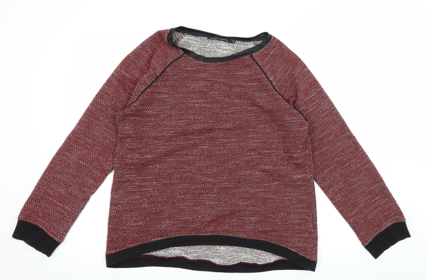 Lafayette Collection Womens Red Striped Jersey Pullover Sweatshirt Size M