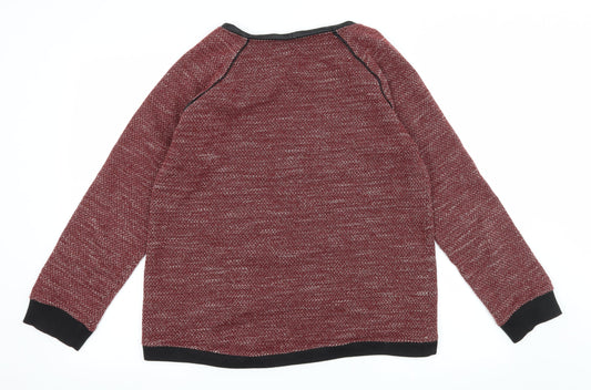 Lafayette Collection Womens Red Striped Jersey Pullover Sweatshirt Size M