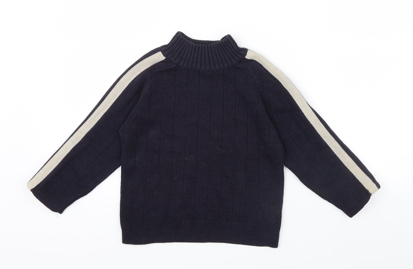 BHS Boys Blue Striped  Pullover Jumper Size 6 Years