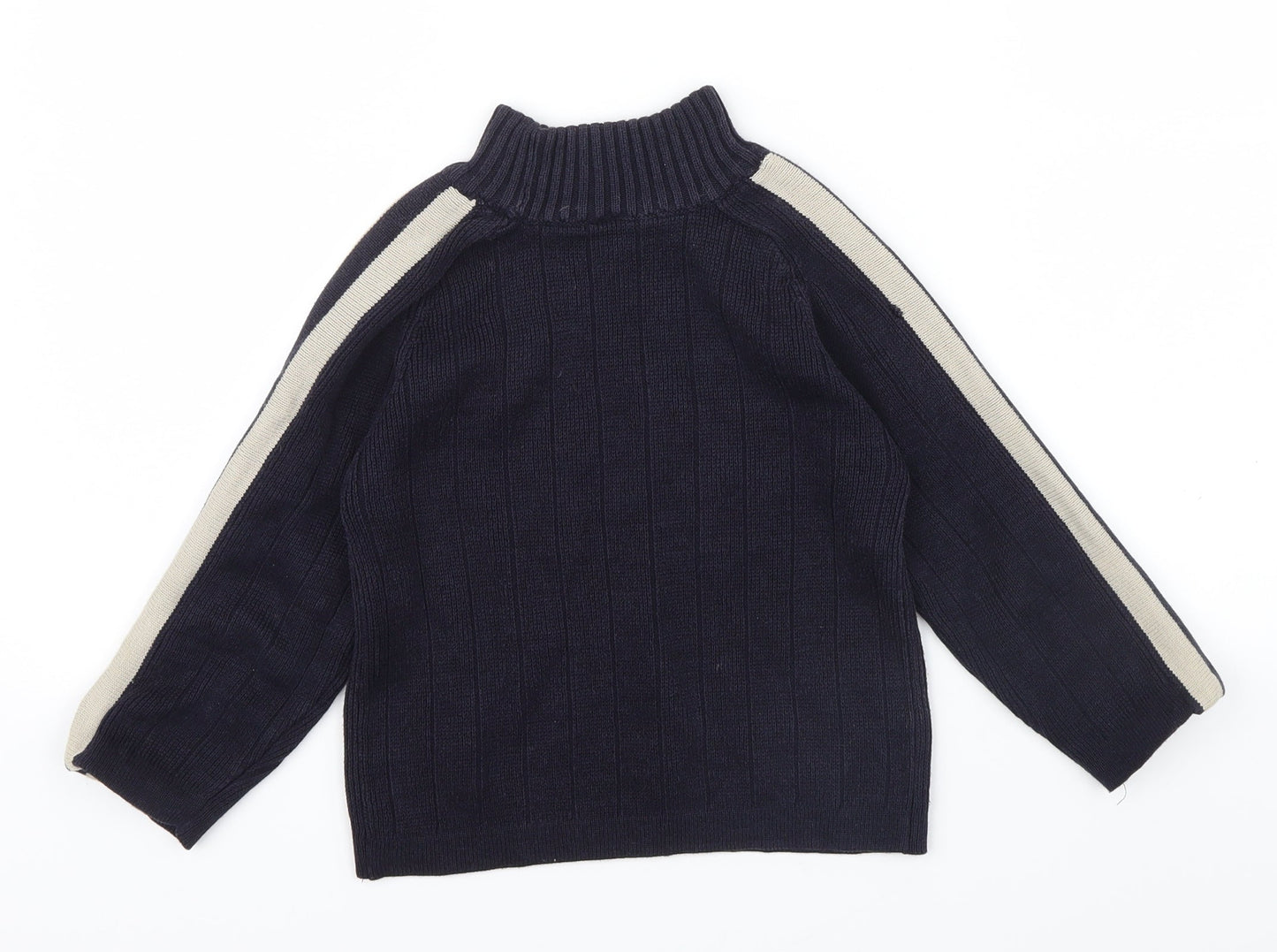 BHS Boys Blue Striped  Pullover Jumper Size 6 Years