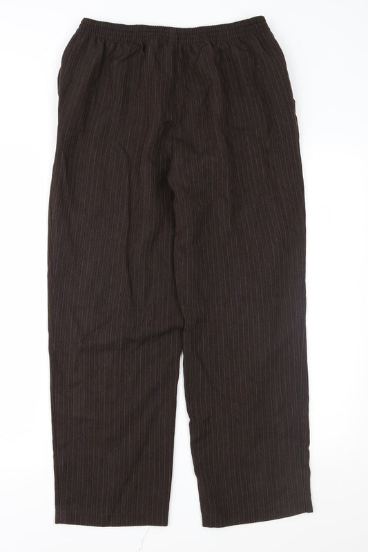 Marks and Spencer Womens Brown Striped  Trousers  Size 12 L26 in