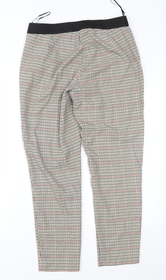 Peacocks Womens Brown Houndstooth  Trousers  Size 10 L27 in