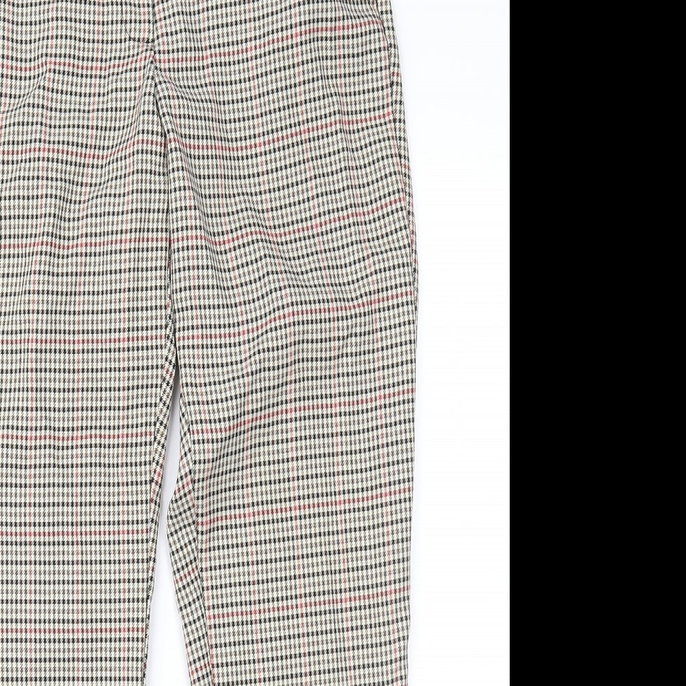 Peacocks Womens Brown Houndstooth  Trousers  Size 10 L27 in