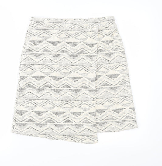 NEXT Womens Beige Geometric  Straight & Pencil Skirt Size 10