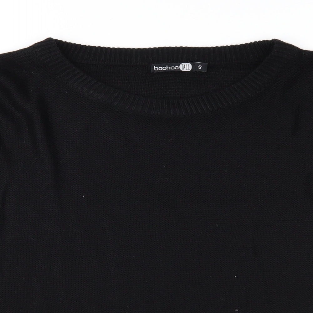 Boohoo Womens Black  Knit Pullover Jumper Size S