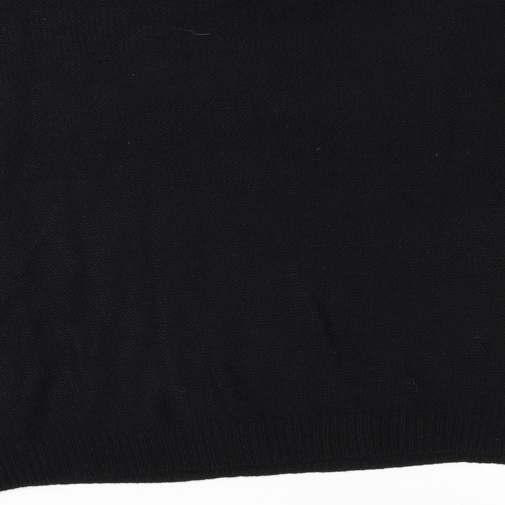 Boohoo Womens Black  Knit Pullover Jumper Size S