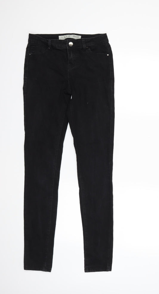 Dorothy Perkins Womens Black  Denim Skinny Jeans Size 8 L30 in