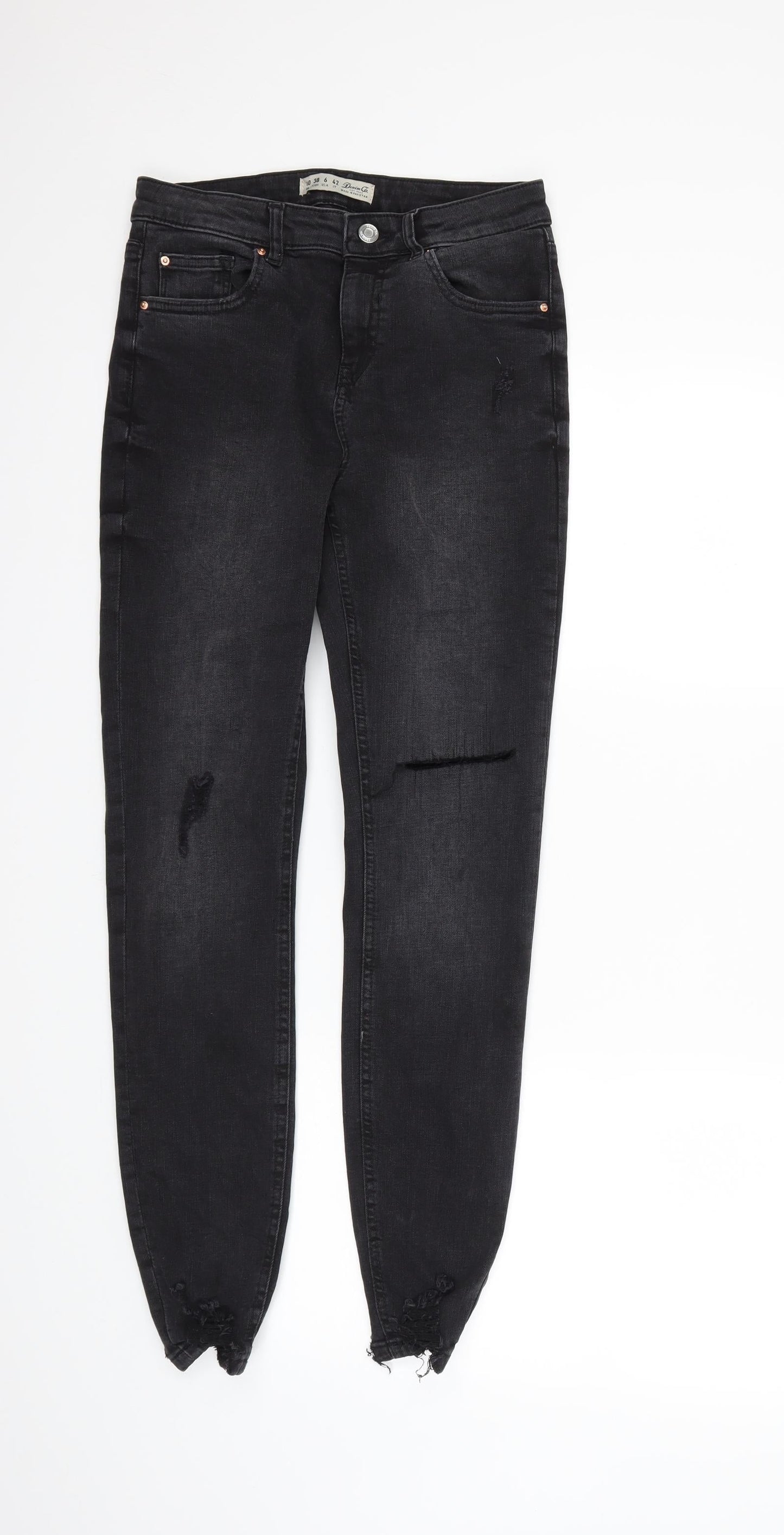 Denim & Co. Womens Black  Denim Skinny Jeans Size 10 L28 in