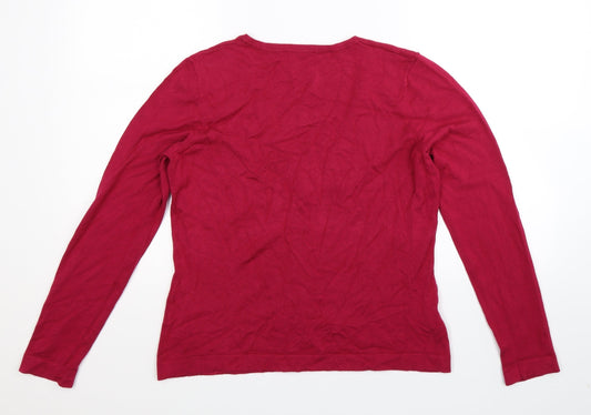 Preworn Womens Pink  Knit Cardigan Jumper Size L