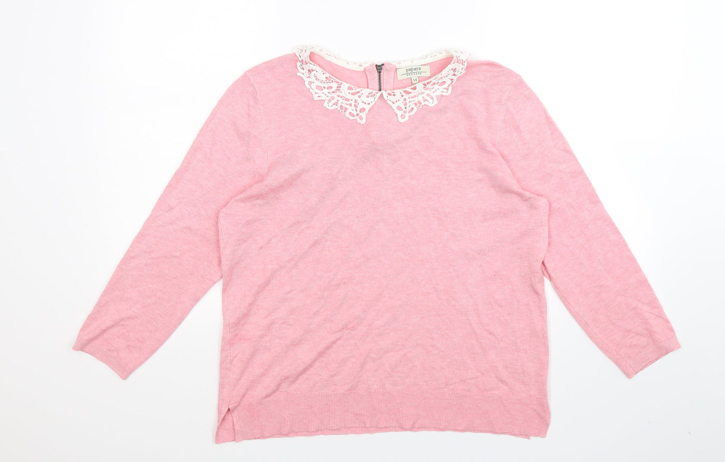 Papaya Womens Pink  Knit Pullover Jumper Size 10