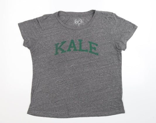 Riot Womens Grey   Basic T-Shirt Size M