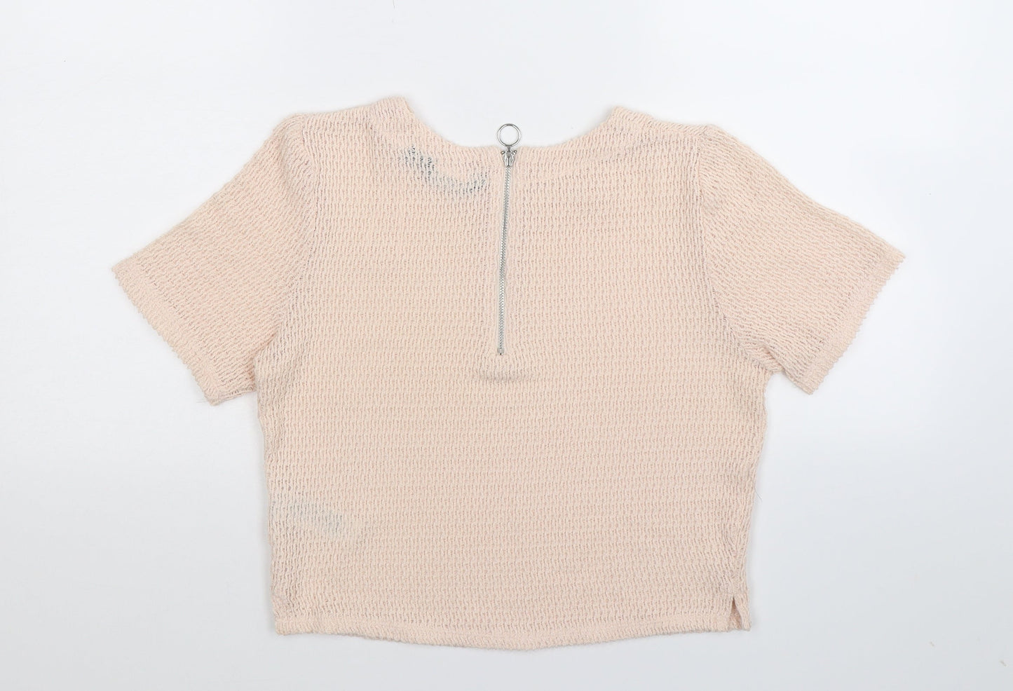 New Look Womens Beige  Knit Basic T-Shirt Size 10