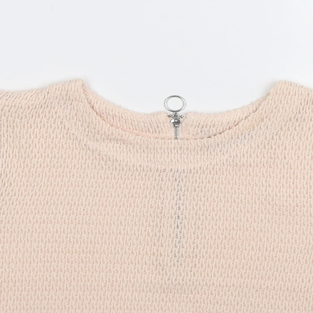 New Look Womens Beige  Knit Basic T-Shirt Size 10