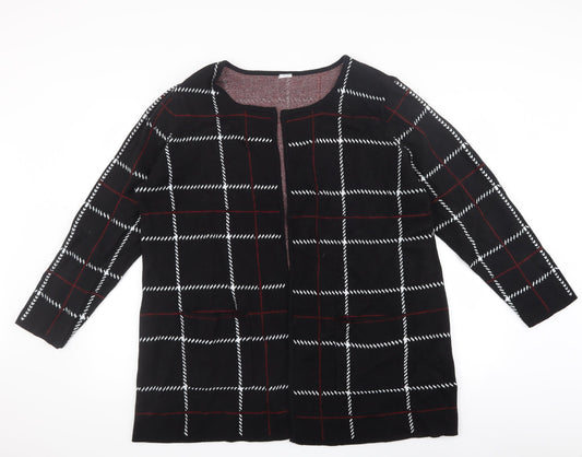 Preworn Womens Black Check  Cardigan Jumper Size 16