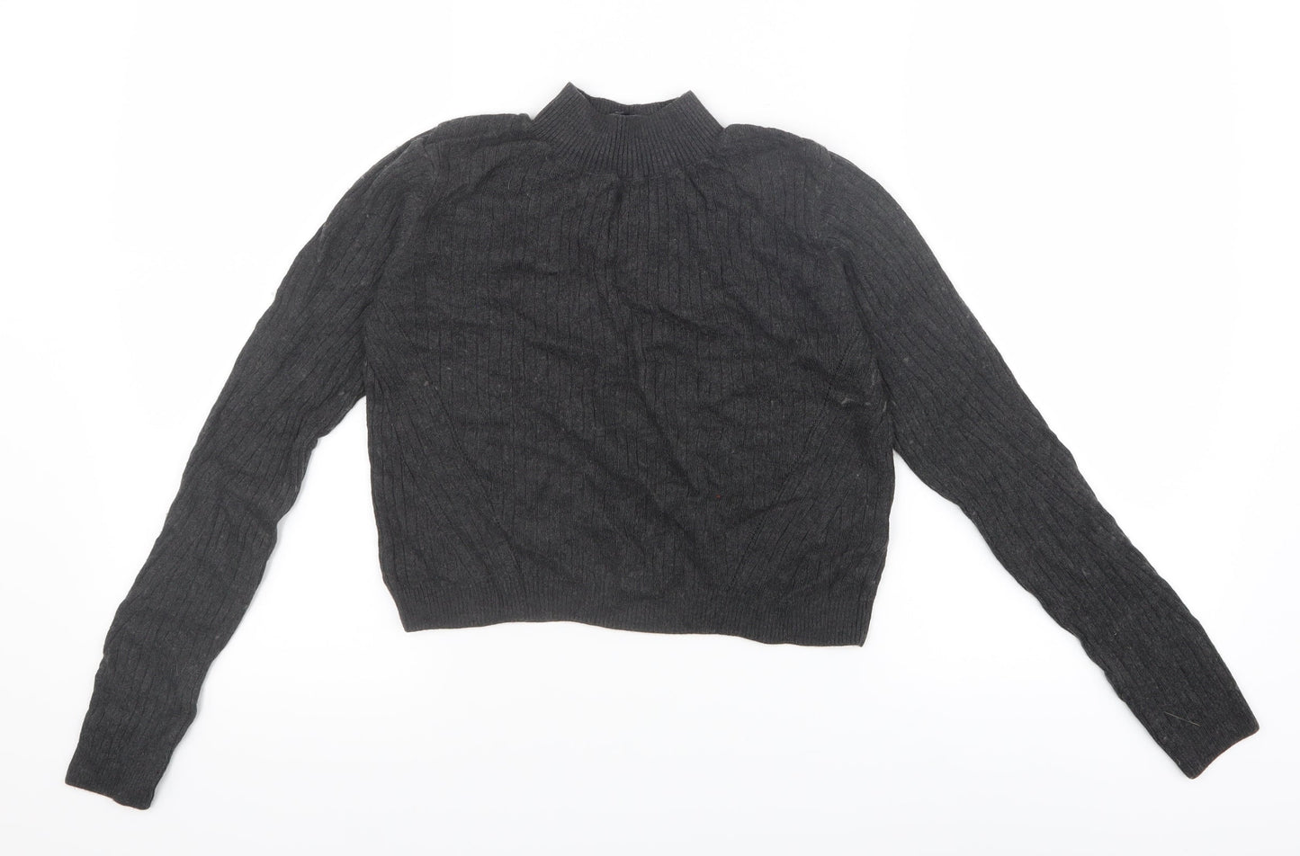Topshop Womens Grey   Pullover Jumper Size 8  - Cropped