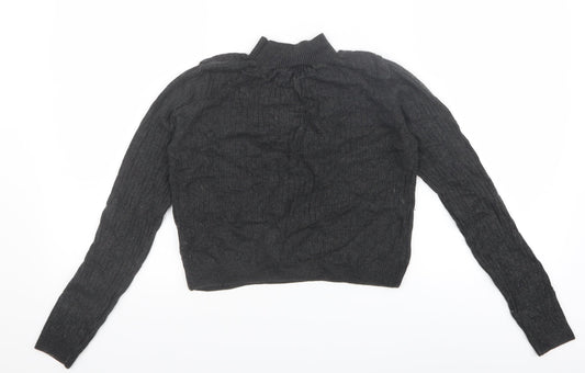 Topshop Womens Grey   Pullover Jumper Size 8  - Cropped