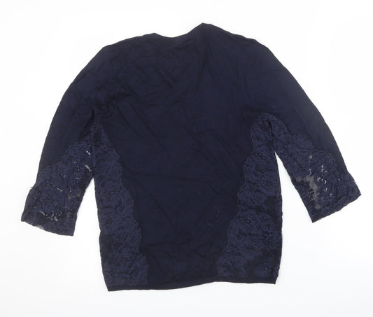 Warehouse Womens Blue   Pullover Jumper Size 8  - Lace