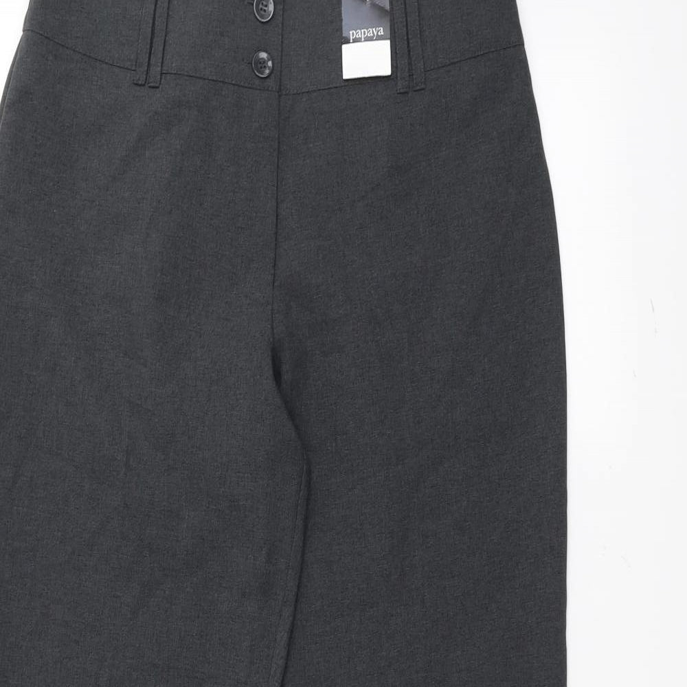 Papaya Womens Grey   Trousers  Size 12 L29 in