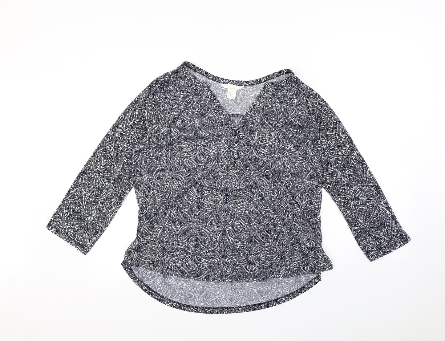 H&M Womens Blue Geometric  Basic T-Shirt Size M
