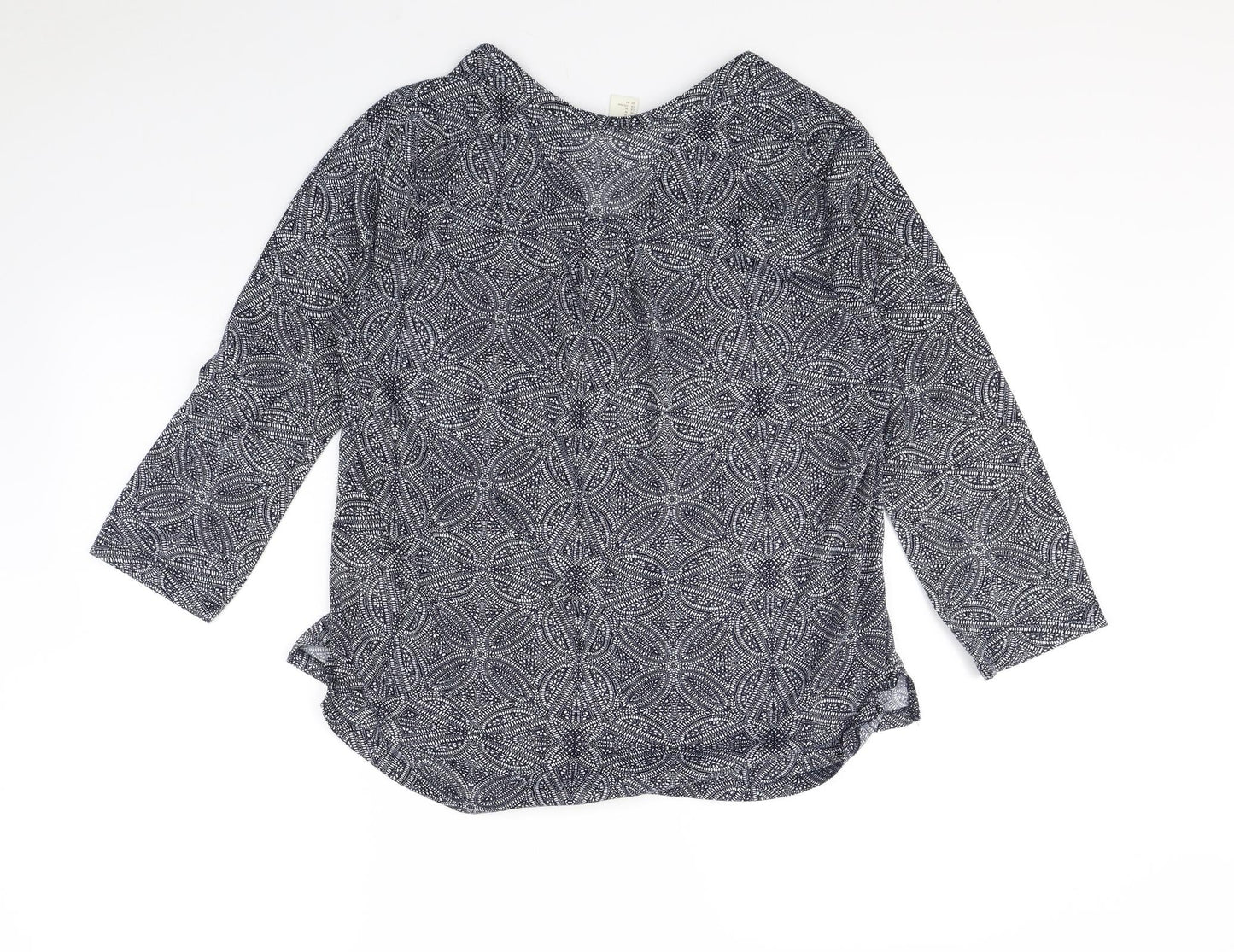 H&M Womens Blue Geometric  Basic T-Shirt Size M