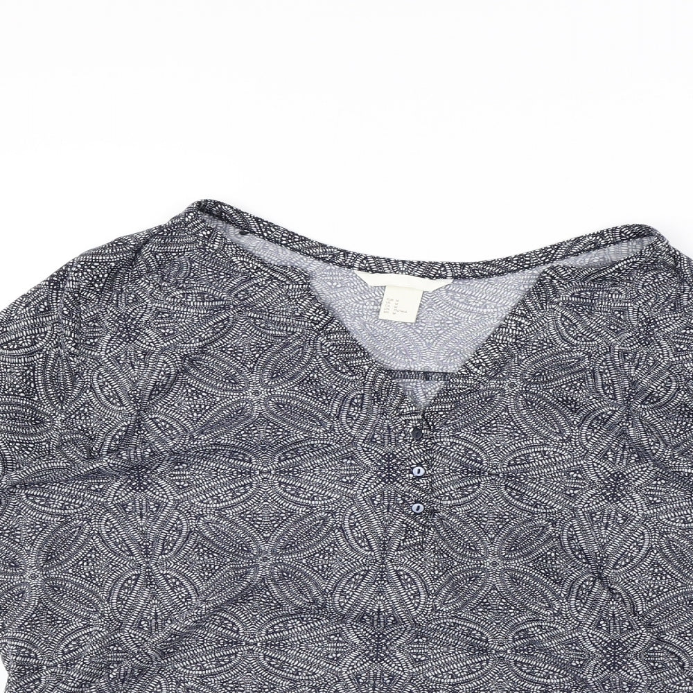 H&M Womens Blue Geometric  Basic T-Shirt Size M