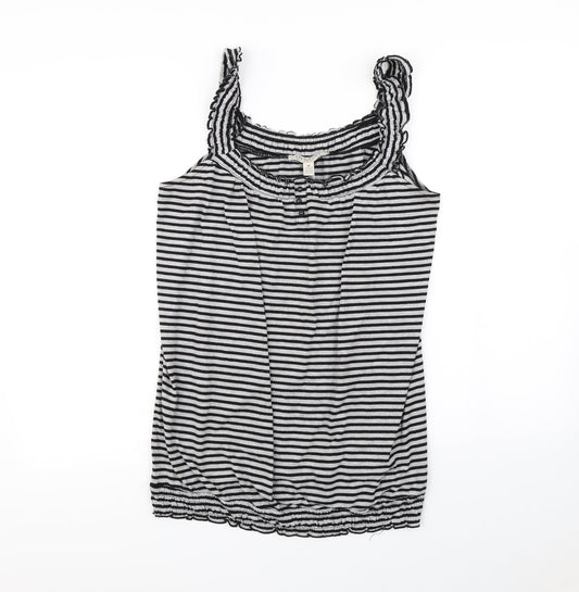 Inspire Womens Black Striped  Basic T-Shirt Size M