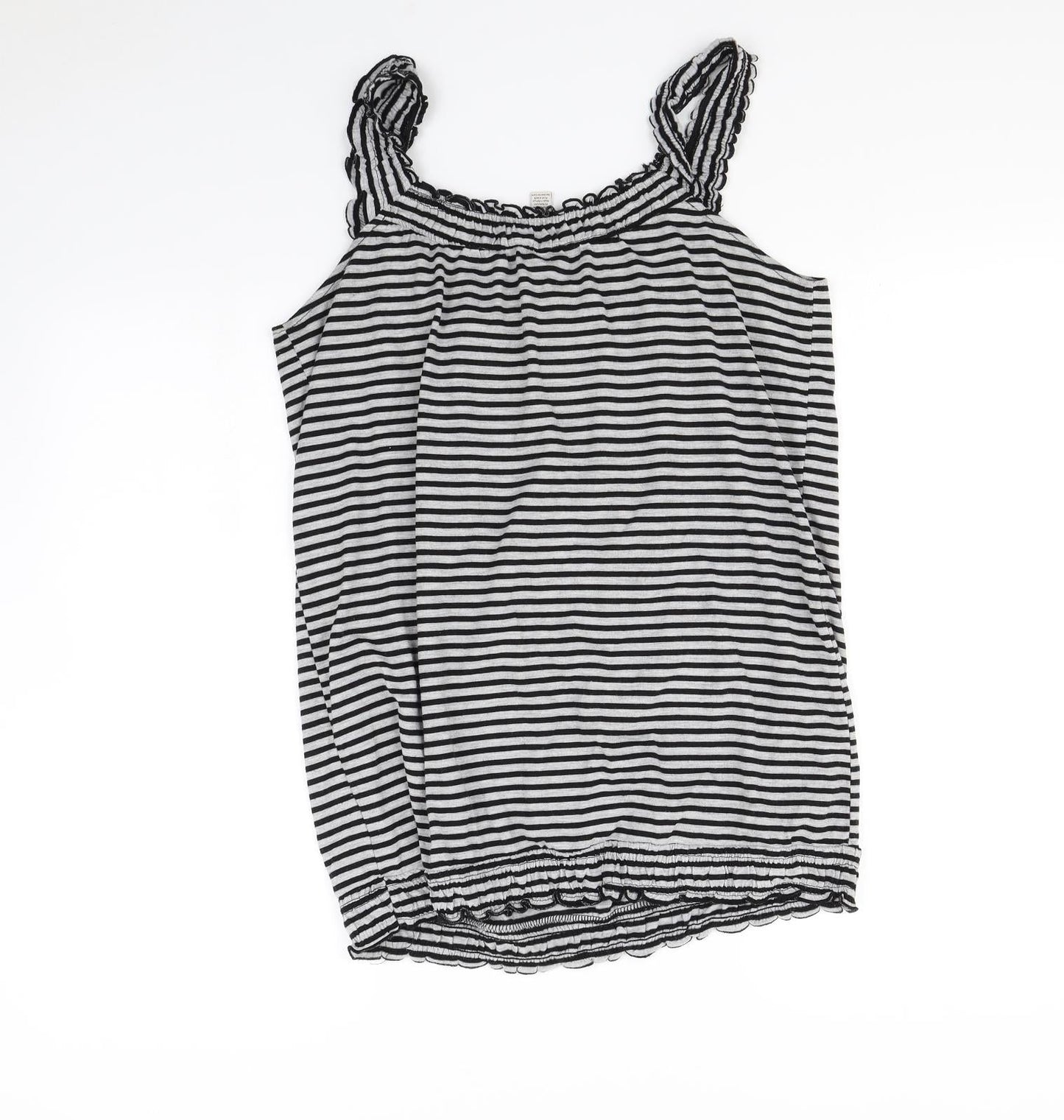 Inspire Womens Black Striped  Basic T-Shirt Size M